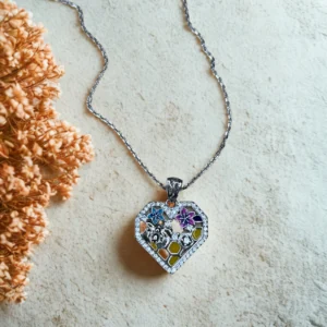 Garden of Love Heart Pendant in 92.5 Sterling Silver
