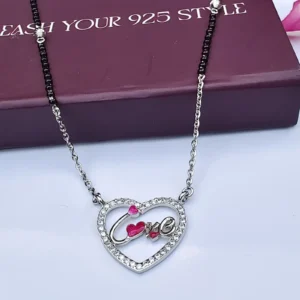 The Love Heart Mangalsutra - Silver Jewelry 925