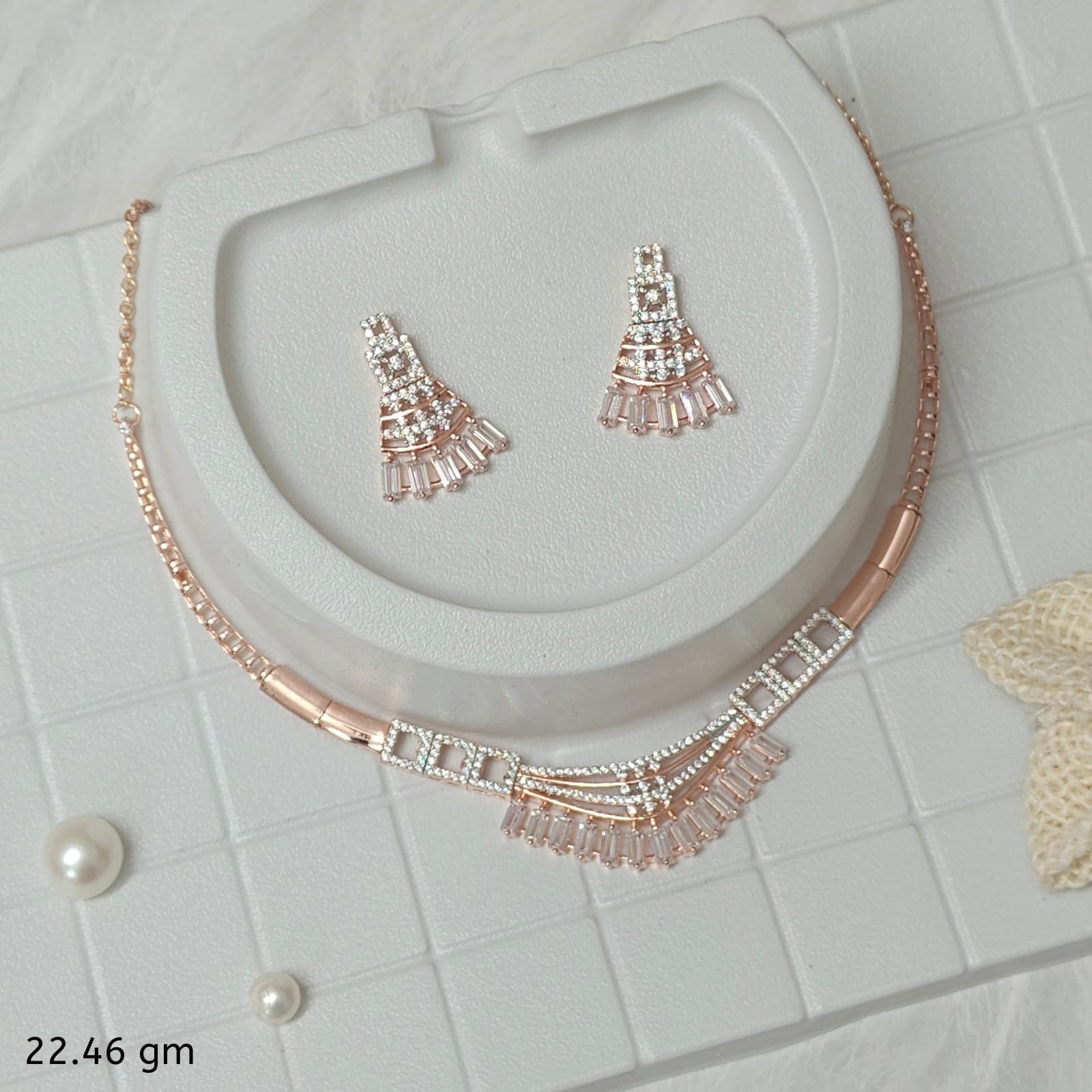 Rosette Charm Necklace Set