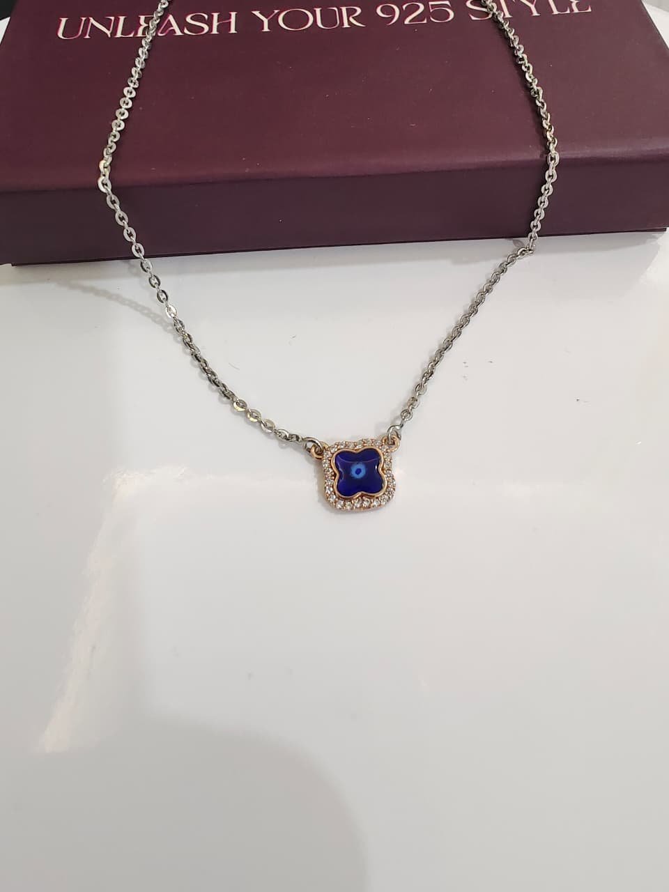 Evil Eye Clover Pendant Necklace