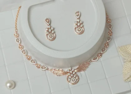 Aarohi Rose Gold Necklace Set