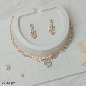 Aarohi Rose Gold Necklace Set